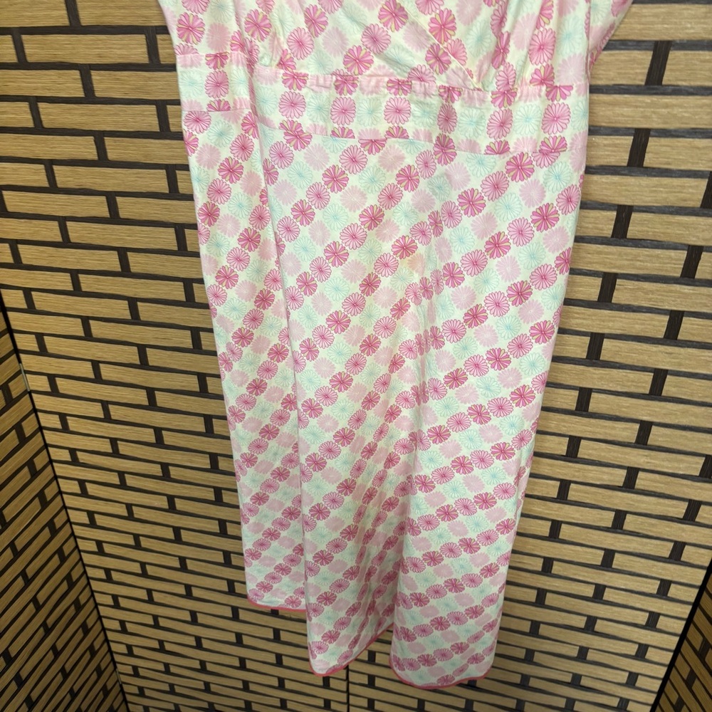 I. Crew Pink And White Floral Cotton‎ Dress Size 12 - Picture 4 of 8